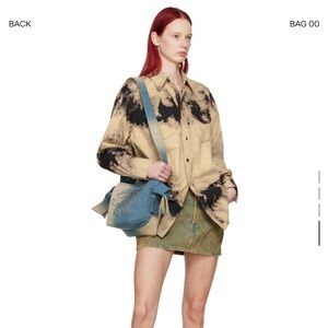 Acne Studios Beige & Black Relaxed Fit Denim Shirt